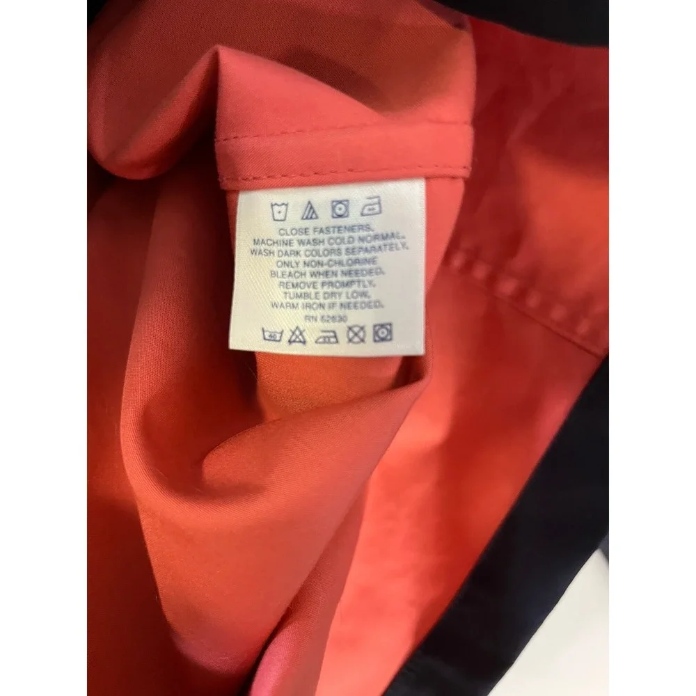 Lands' End Navy Blue Double Breasted Collared Lightweight Prep Jacket Size 10-12